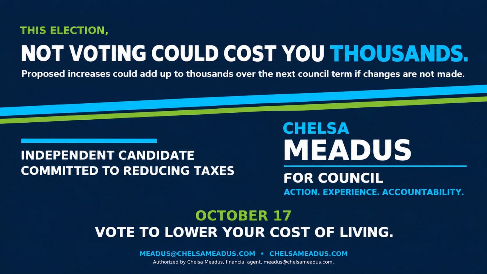 Chelsa Meadus lawn sign design