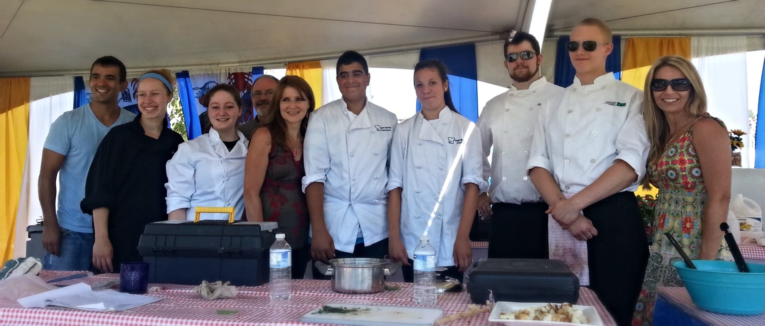 Chelsa Meadus with culinary students at a workforce development event